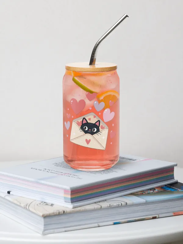 Feline Valentine Envelope - Can-Shaped Glass product image (1)