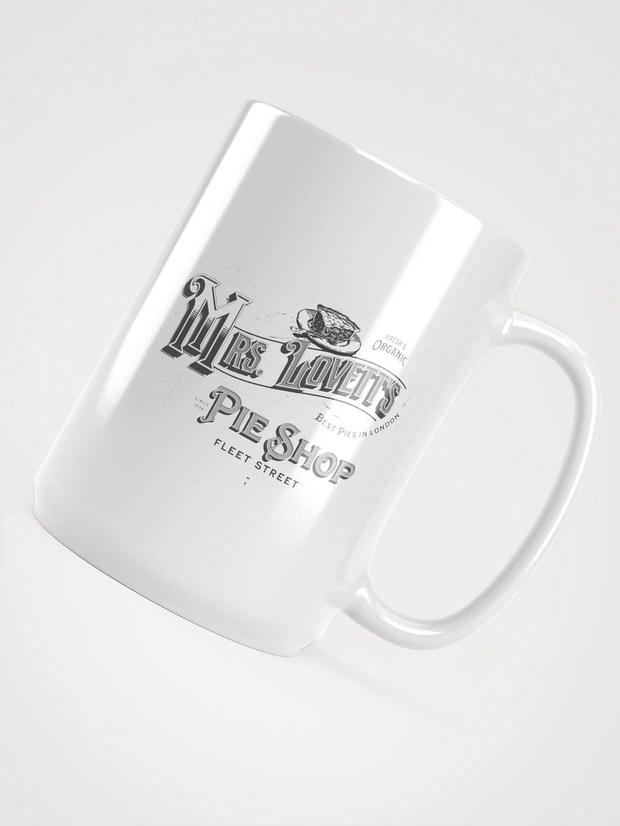 Mrs. Lovett’s Pie Shop Mug – White Glossy Ceramic Cup for Musical Theater Lovers product image (4)
