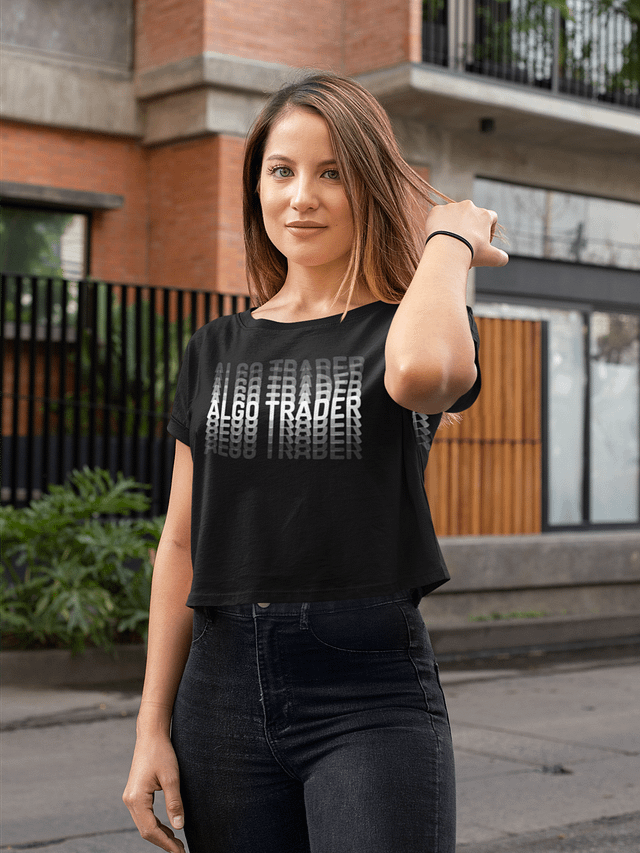 Algo Trader Women Crop T white product image (1)
