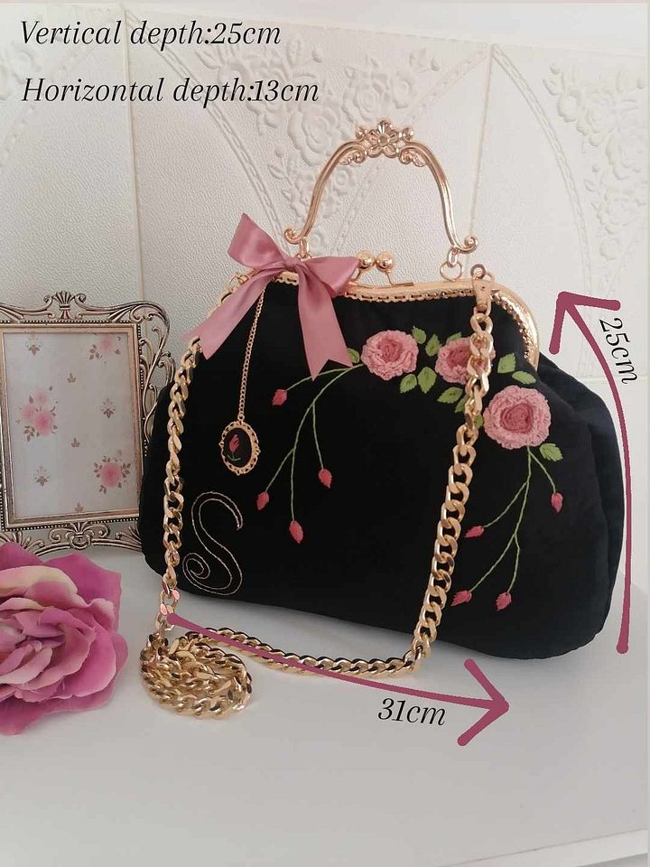 Black velvet handbag product image (1)