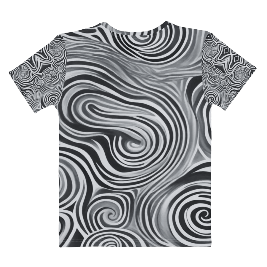 Funky Black and White Noir Tie-Dye Women's Crewneck T-shirt product image (10)