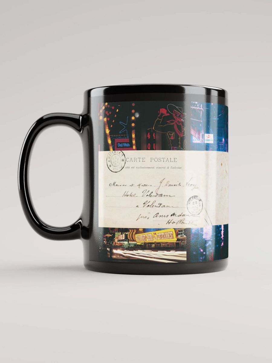 ✈️ "Travel Blues" Mug – Vintage Postcard Meets Neon City Lights 🌃 product image (3)