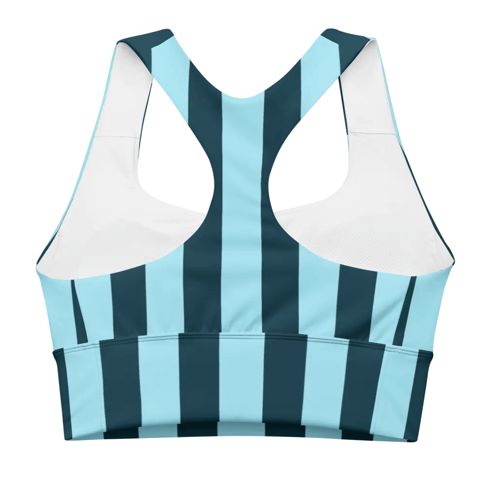 Blue Stripe Longline Sports Bra - UPF50+ protection product image (4)