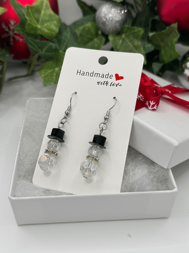 Snowman Earrings (Red, Silver and Green) product image (2)