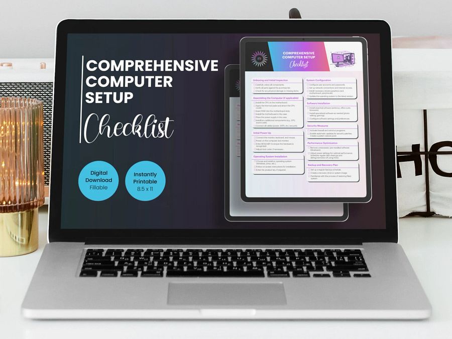 Computer Setup Checklist Digital PDF Download Instantly Printable Fillable product image (4)