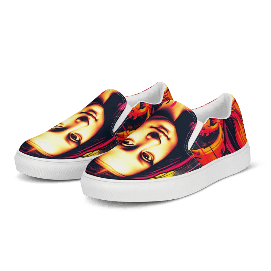 Mona lisa remix, men's slip On Canvas Shoes product image (3)