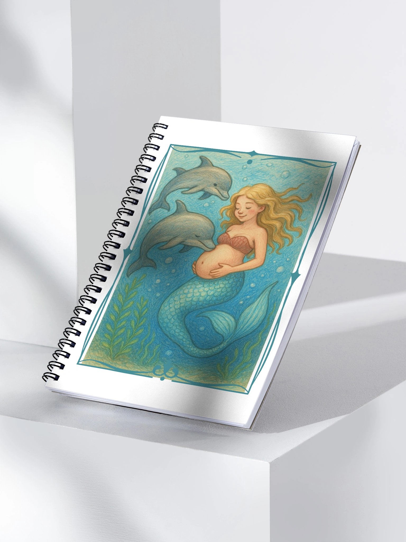 Mermaid Pregnancy & Dolphin Family Spiral Notebook product image (3)