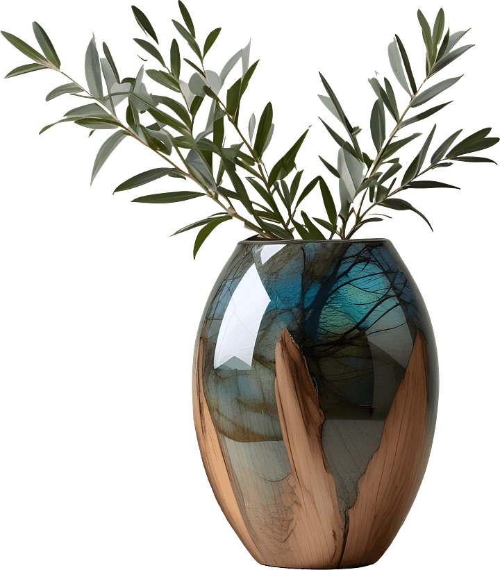Natural Harmony – Artisan Vase PNG product image (1)