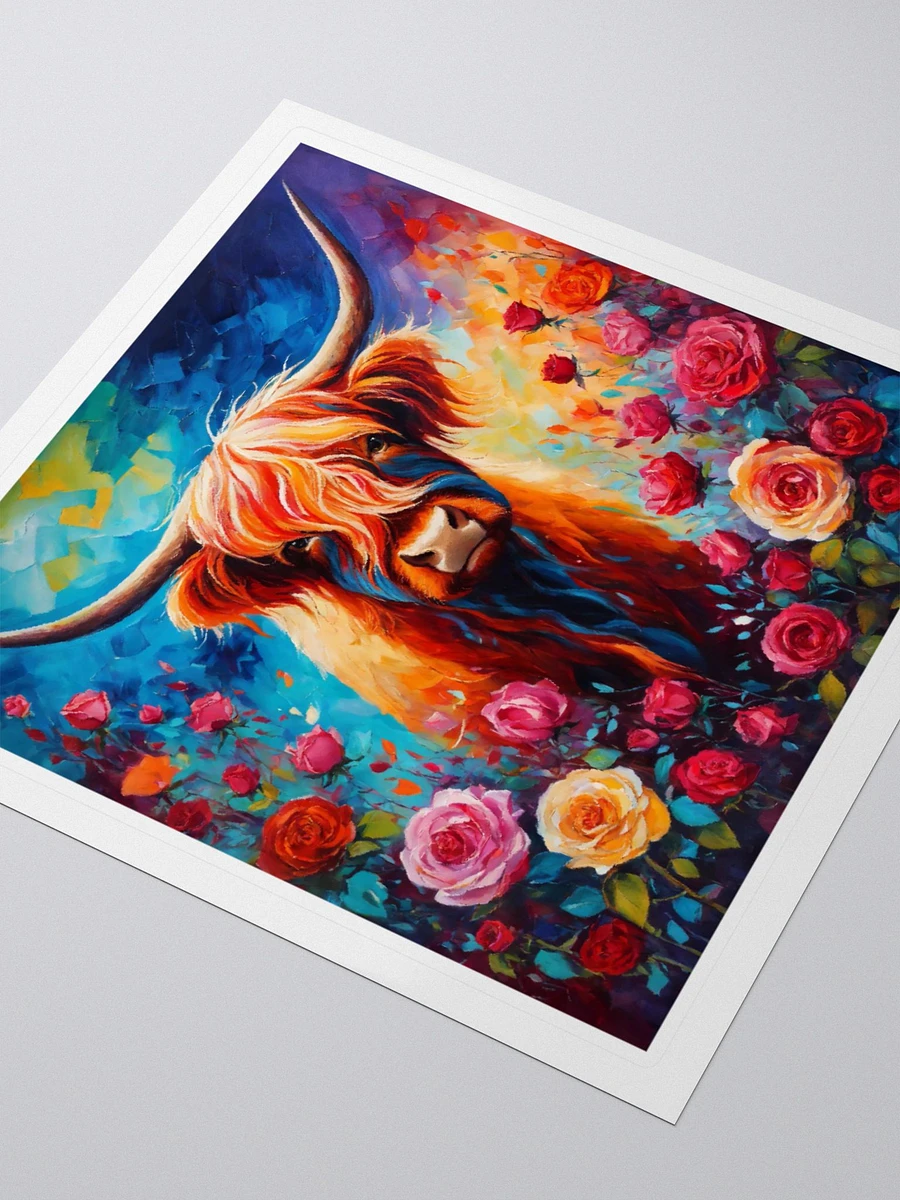 Acrylic Rose Field Highland Cow Sticker product image (4)