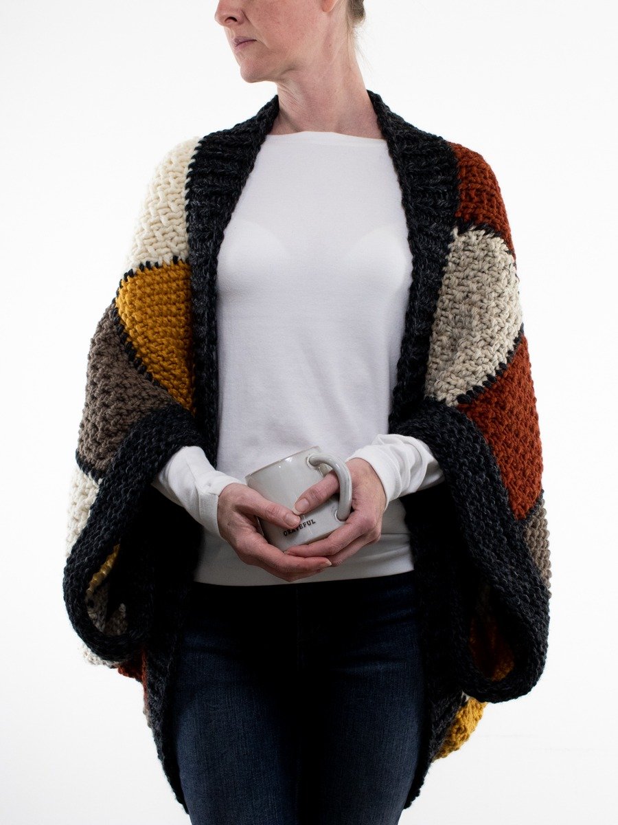 Patchwork Quilt Knit Shrug Knitting Pattern - Vagabond product image (1)