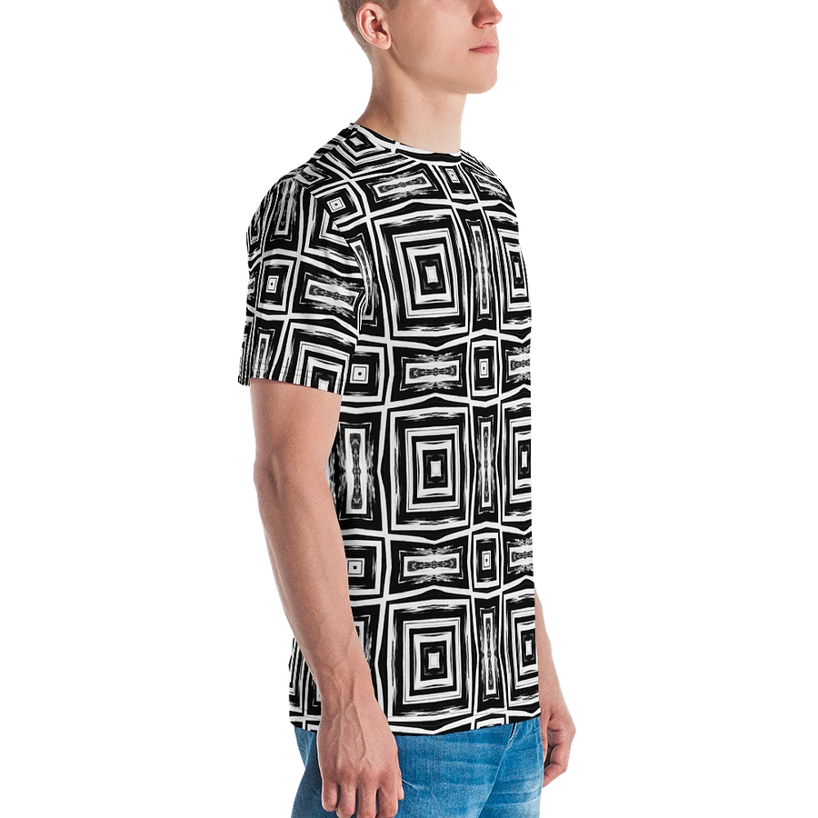 Abstract Monochrome Repeating Pattern Men's Crewneck T Shirt product image (8)