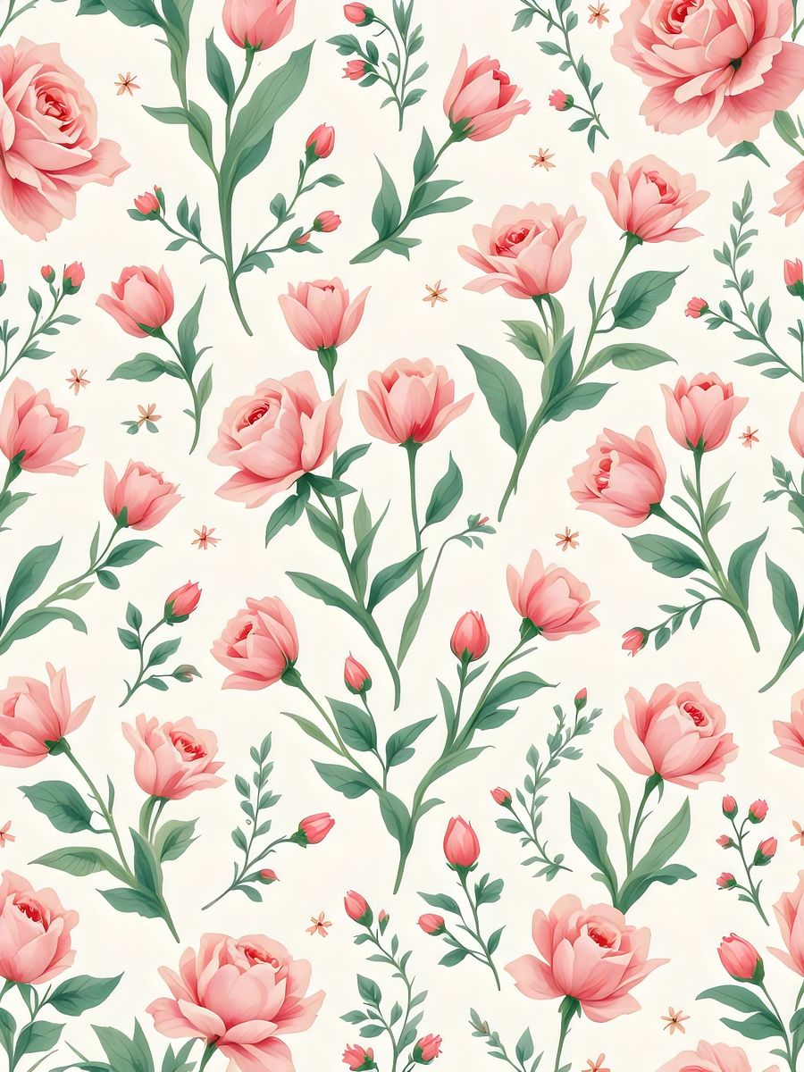 15 Pink Flowers Pattern wallpaper Clipart - Digital Collection for Creative Projects and Decor product image (2)