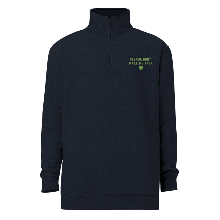 PLEASE DON'T MAKE ME TALK (lime) embroidered quarter zip product image (12)