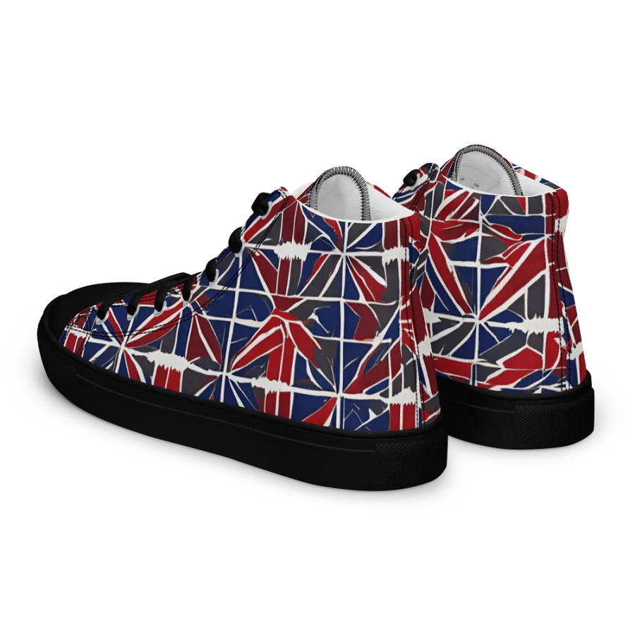 Red And Blue Mosaic Men's High Top Shoes product image (6)