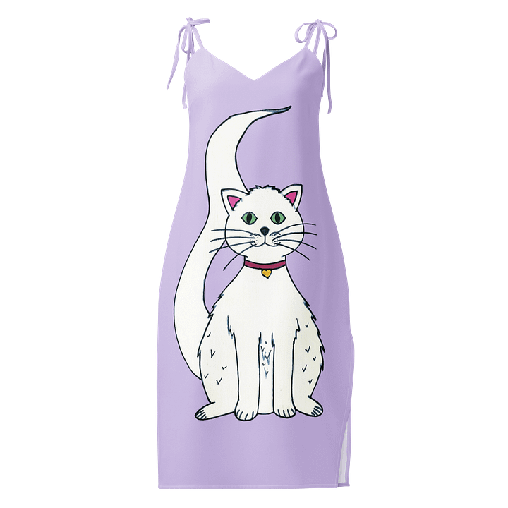 Cat (art by Dina R.) acrylic painting picture - Slip Dress product image (1)