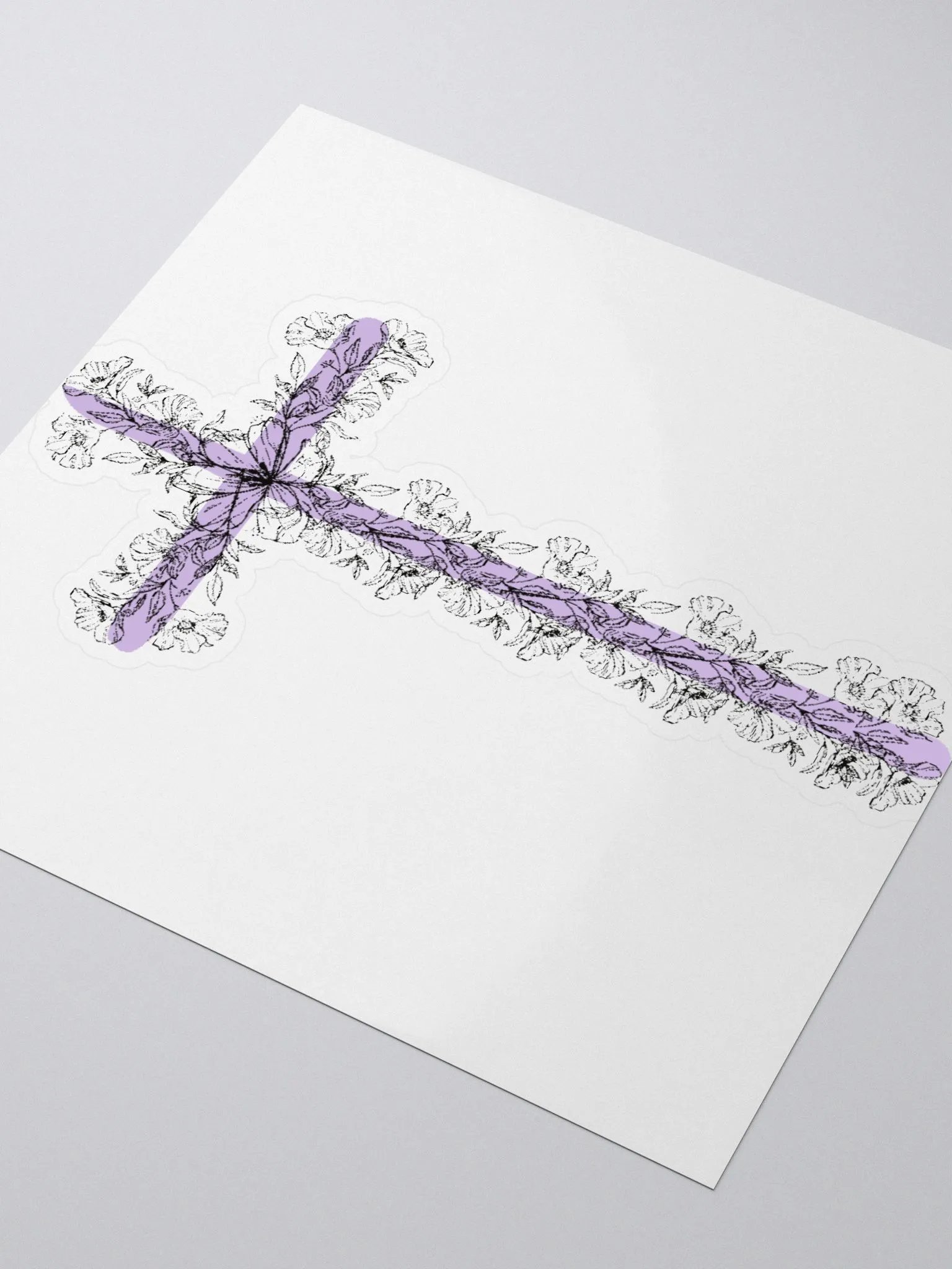 Black & Lilac Cross Sticker product image (3)