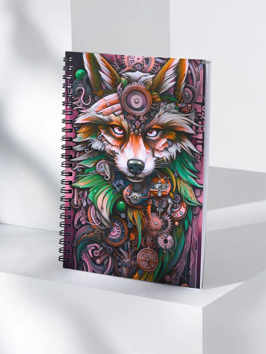 Steampunk Wolf Fox Spiral Notebook product image (4)