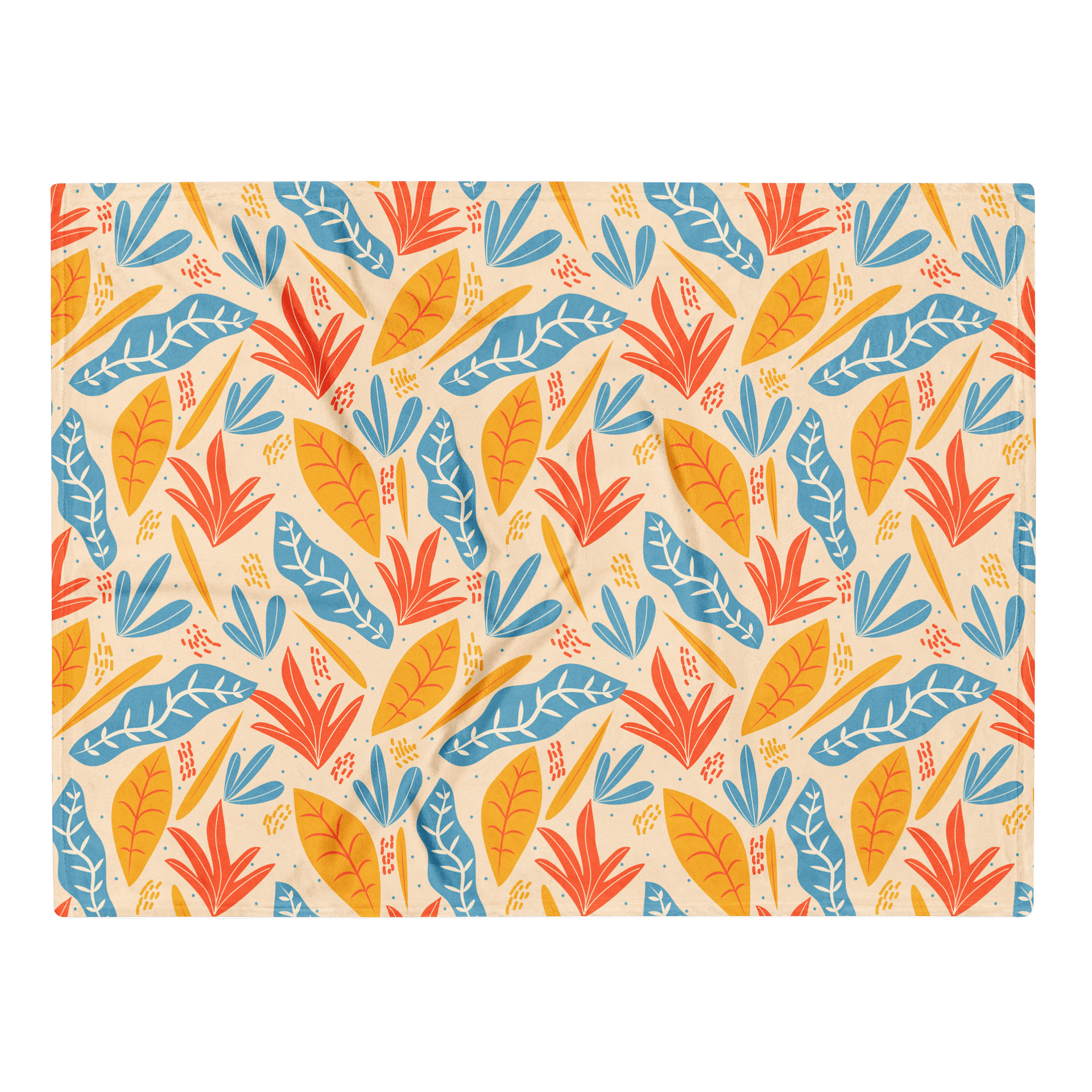 Cozy Throw Blanket Featuring a Colorful Leaf Pattern product image (2)