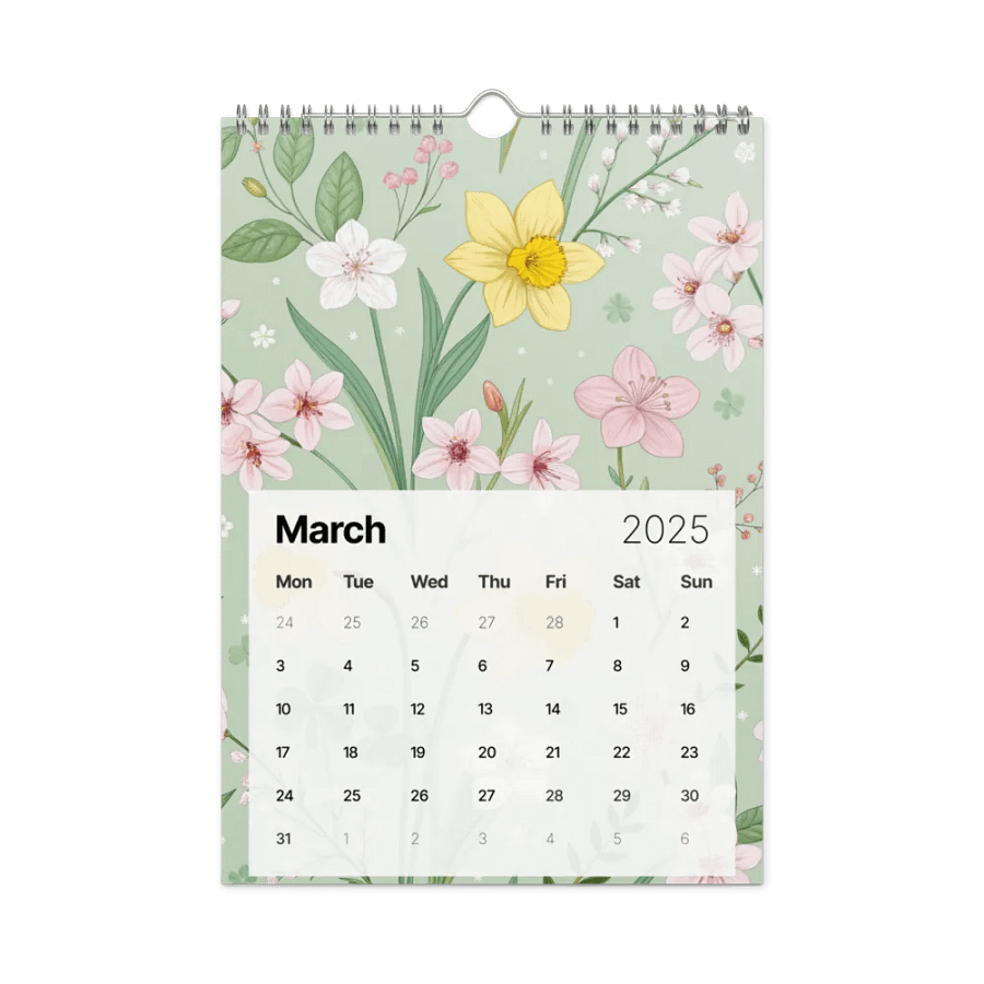 SEAMLESS FLORAL PATTERN WALL CALENDAR 2025 product image (9)