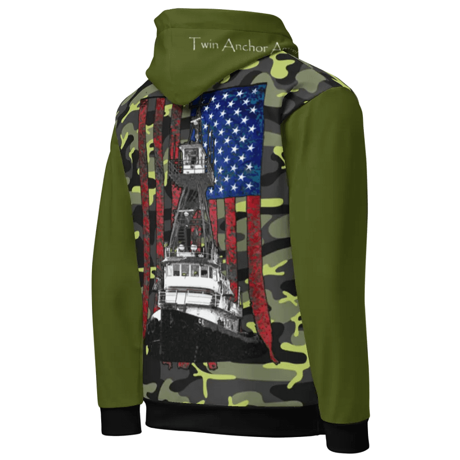 Green & Camouflage Tug CE & CE Flage Hoodie product image (10)