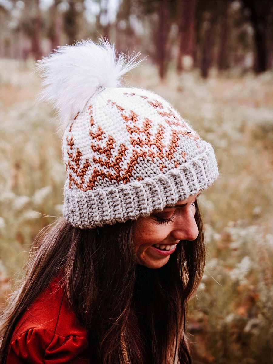 Pine Fair Isle Crochet Hat Pattern (4 Sizes) product image (1)
