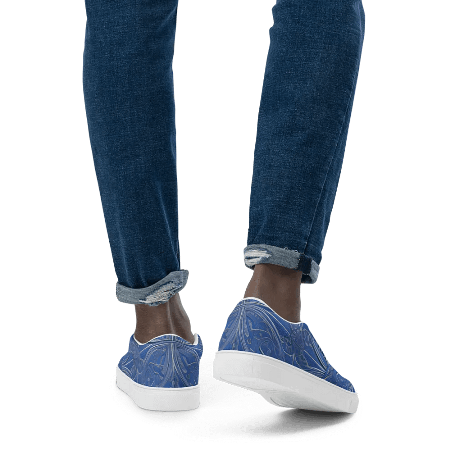 Harmony Blue Paisley Men's Slip-On Shoes product image (5)