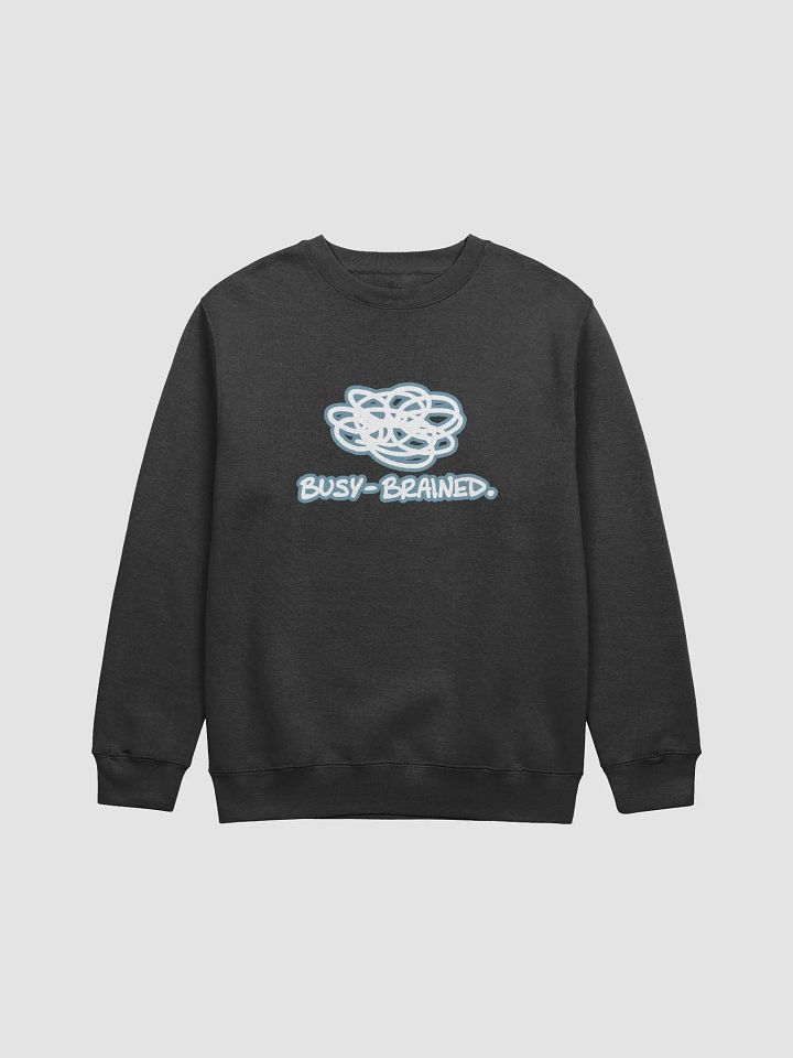 BUSY-BRAINED (lined design, #709AAF) printed crewneck product image (2)