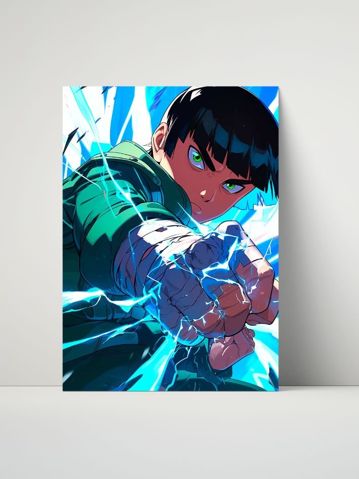 Naruto Rock Lee Gates Open Lightning – Glossy 8x10 Metal Print product image (1)