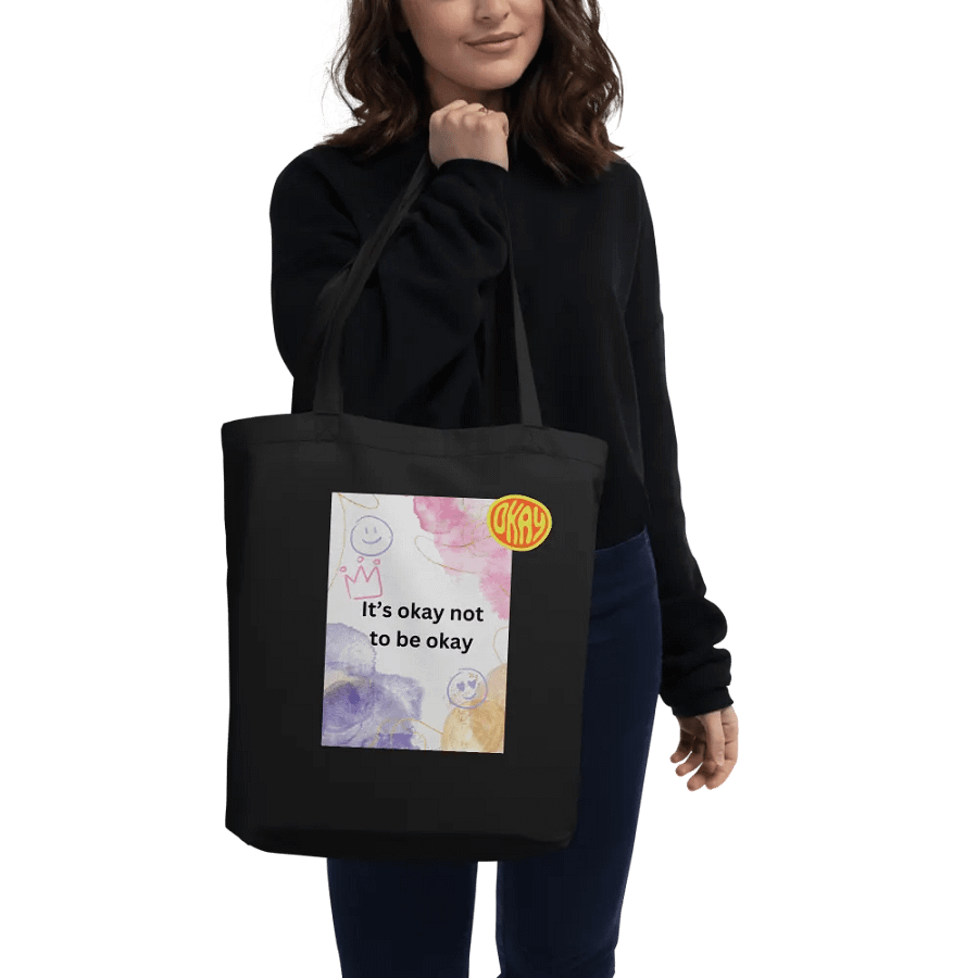 Black Tote Bag With Quote product image (2)