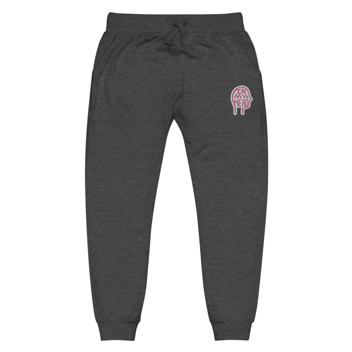 In My Head (pink bubble design) embroidered fleece joggers product image (4)