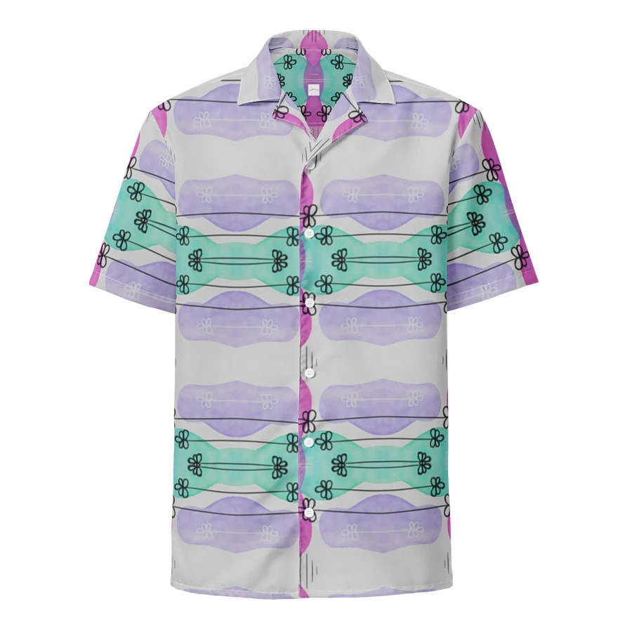 Hawaiian Style Shirt, Symmetric Blooms, Button Up product image (1)