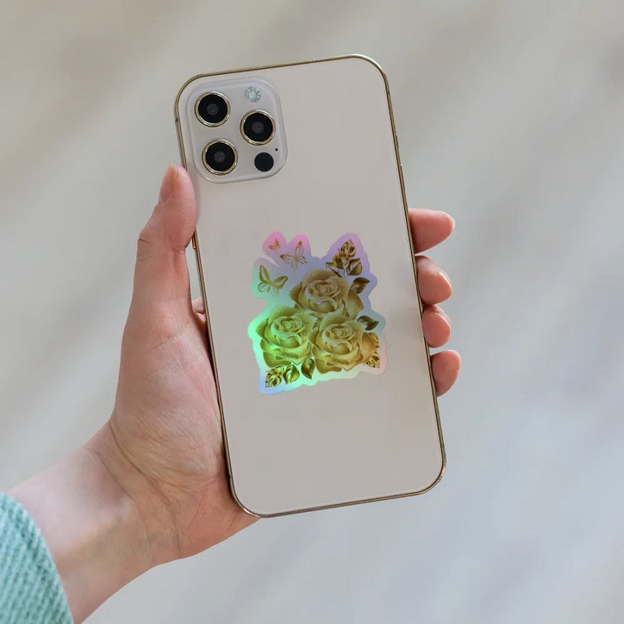 Golden Roses Holographic Sticker Sheet product image (8)