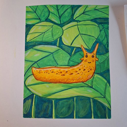 Peachtober Day 3 - Slug 

#peachtober25 #peachtober25slug #goaucheart #illustration #artist #slug