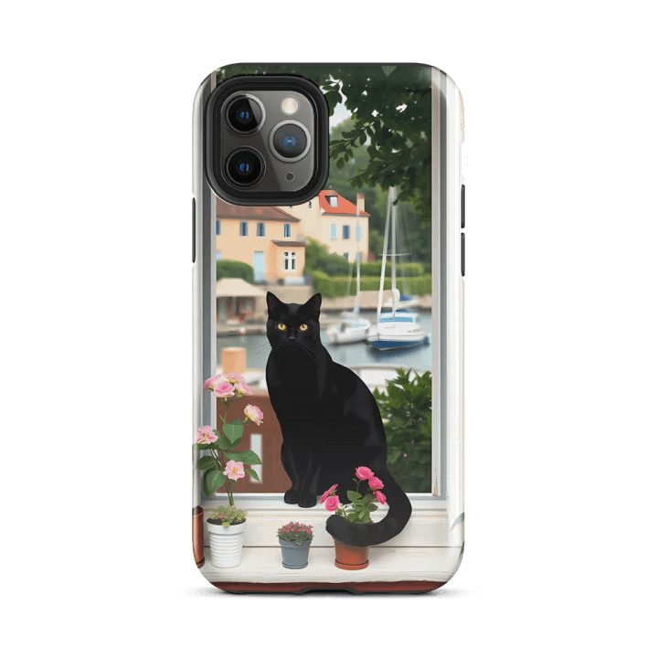 Black cat on the window iPhone® Tough Case product image (25)
