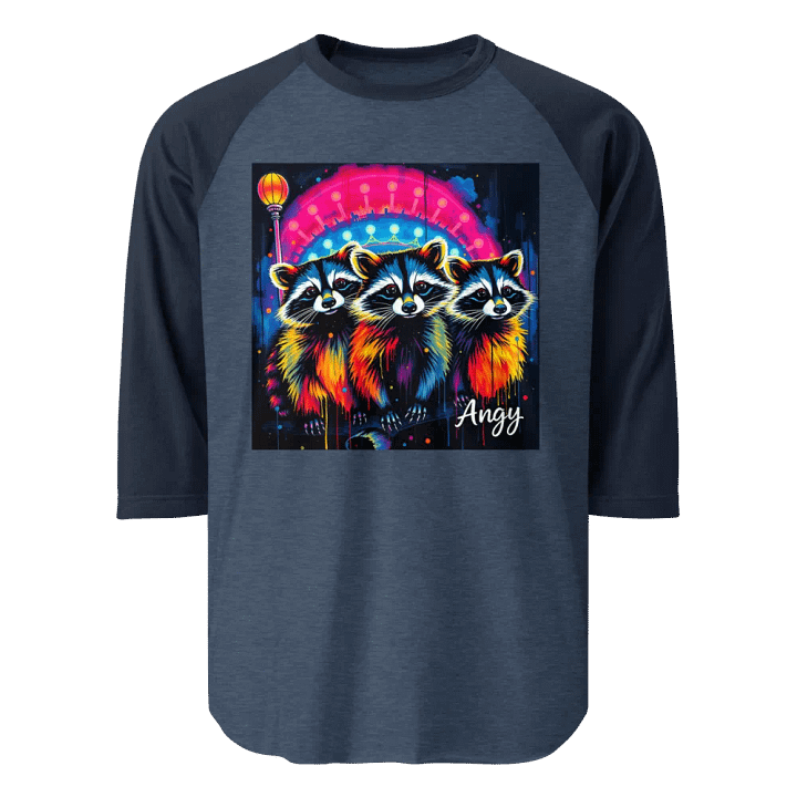 Neon Raccoon Trio Raglan Tee product image (1)