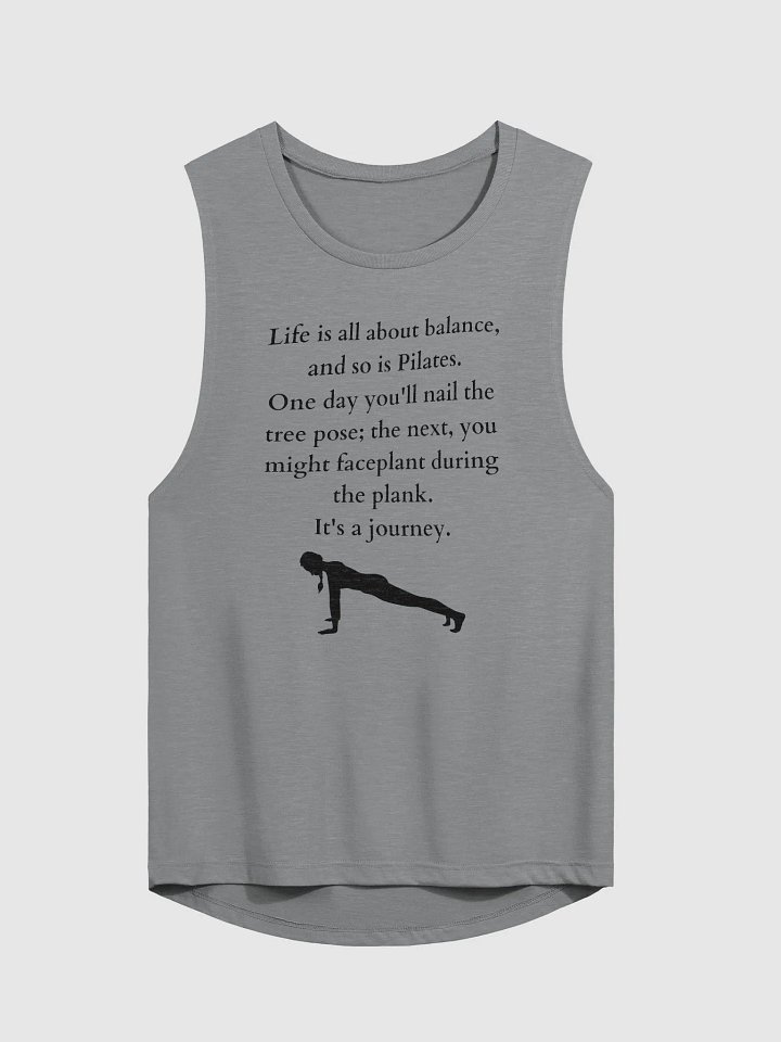 Pilates Journey Muscle Tank Top – "Life is About Balance" - Black Text product image (1)