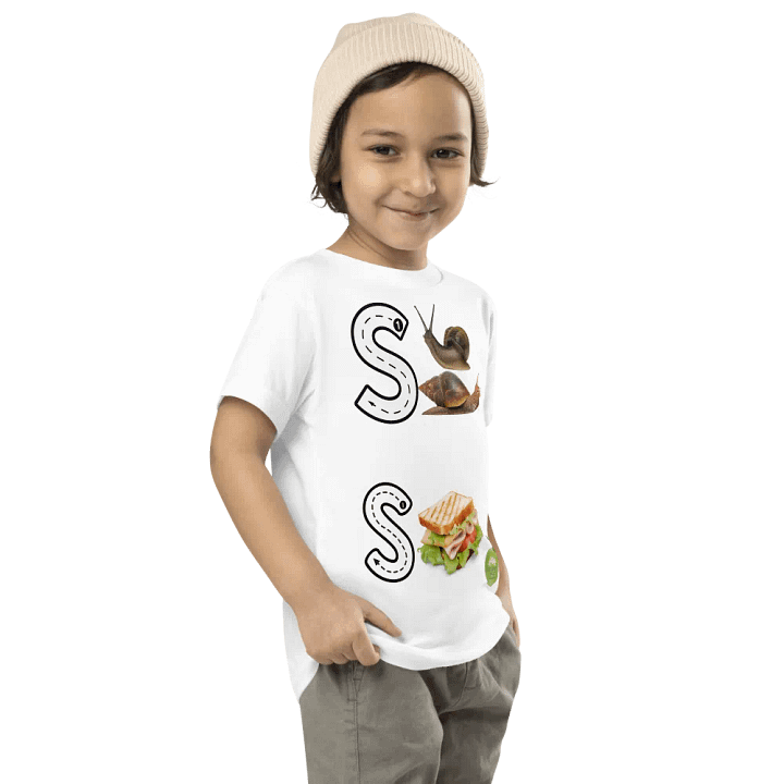 JoBeths' Toddler's White Tee👚 Alphabet Write Ss 📝 A-Z product image (1)