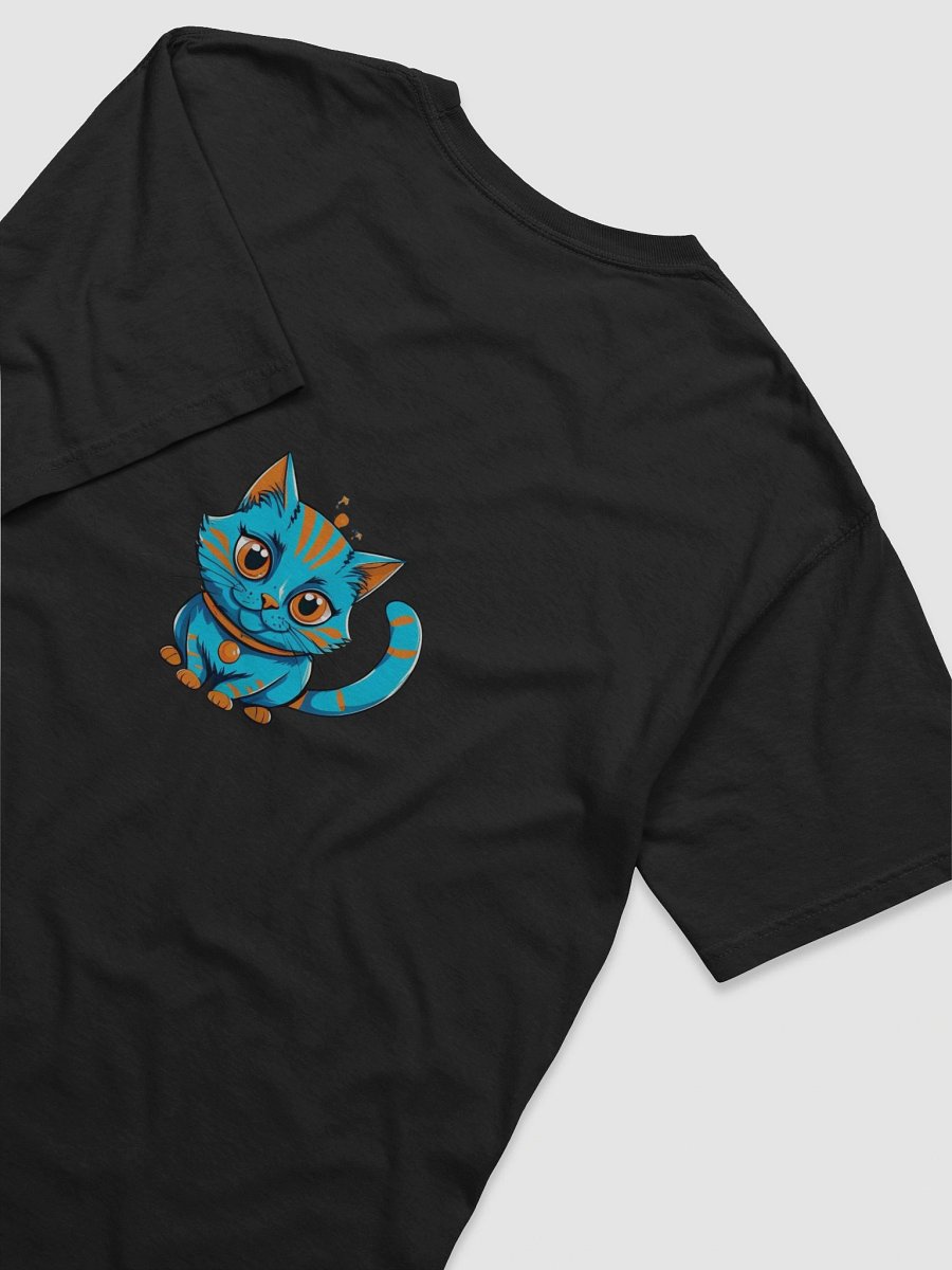 Whimsical Blue Cat Cartoon T-Shirt product image (6)