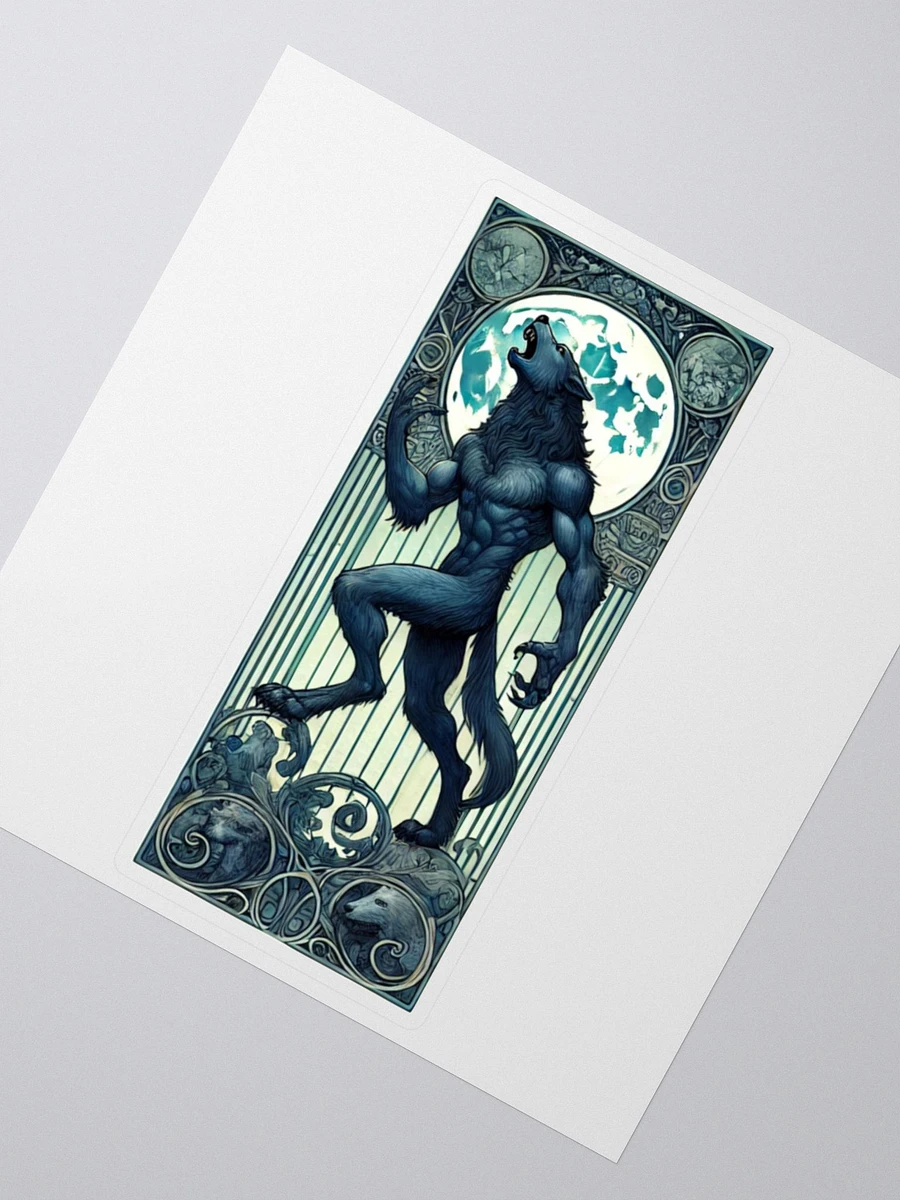 Enchanted Night Werewolf Vinyl Sticker – Art Nouveau Moonlit Design product image (2)