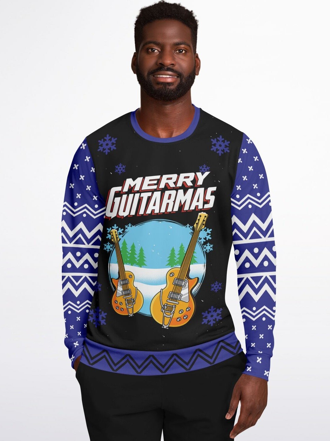 "Merry Guitarmas" Music Christmas Sweater | Electric Guitar Holiday Sweatshirt | Musician Winter Party Outfit product image (7)