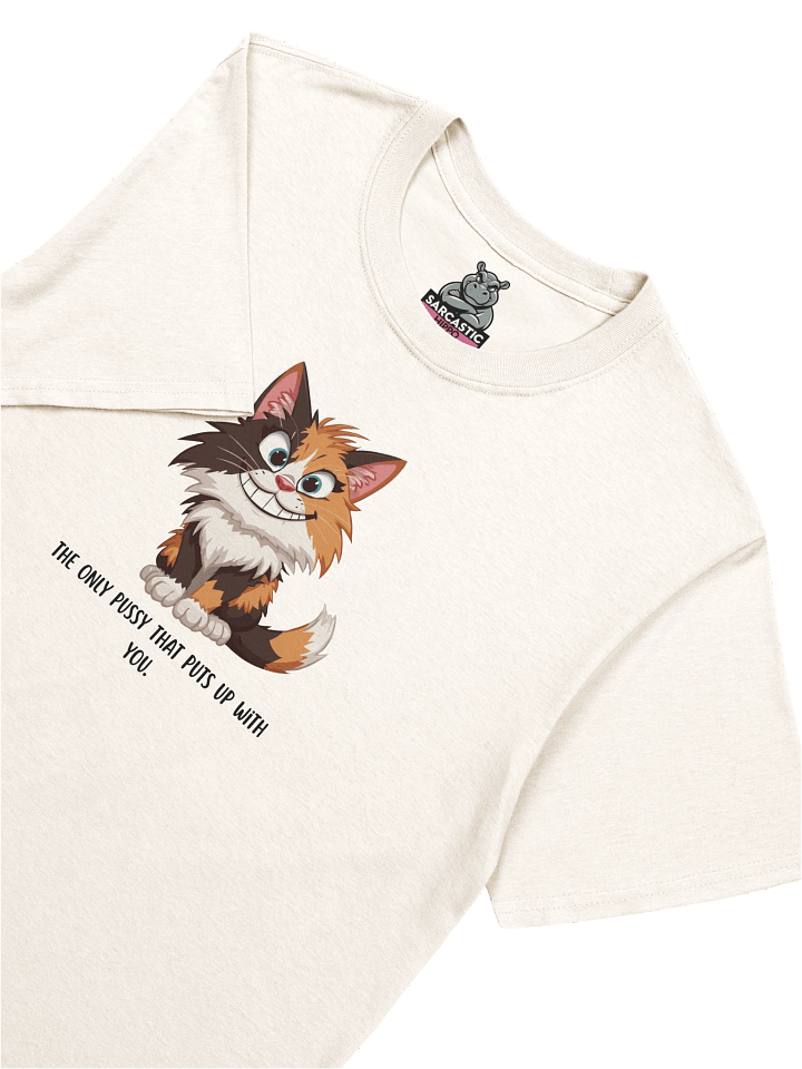 "The Only Pussy That Puts Up With You" – Funny Calico Cat T-Shirt | Sarcastic Humor Tee product image (1)