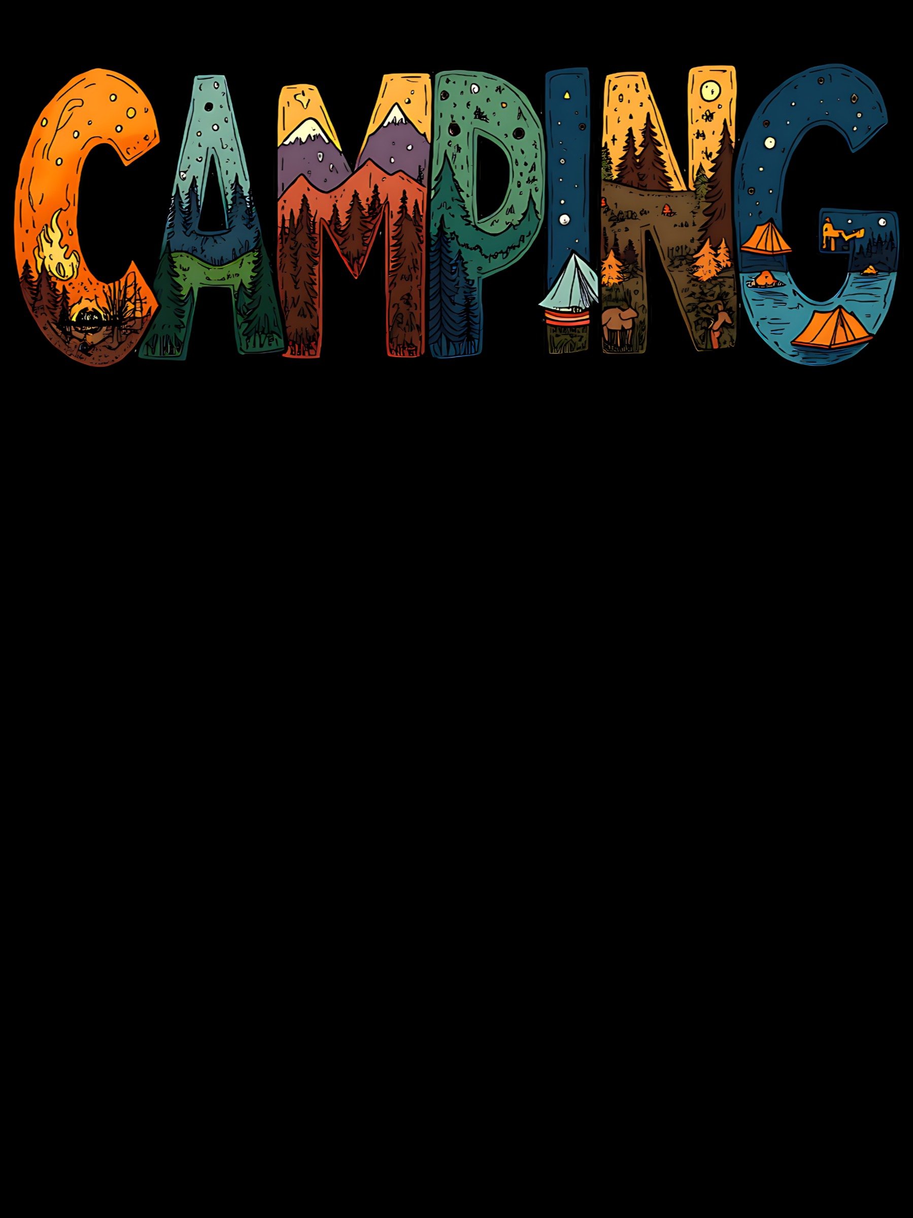 Camping Cartoon Illustration Fun Lettering product image (1)