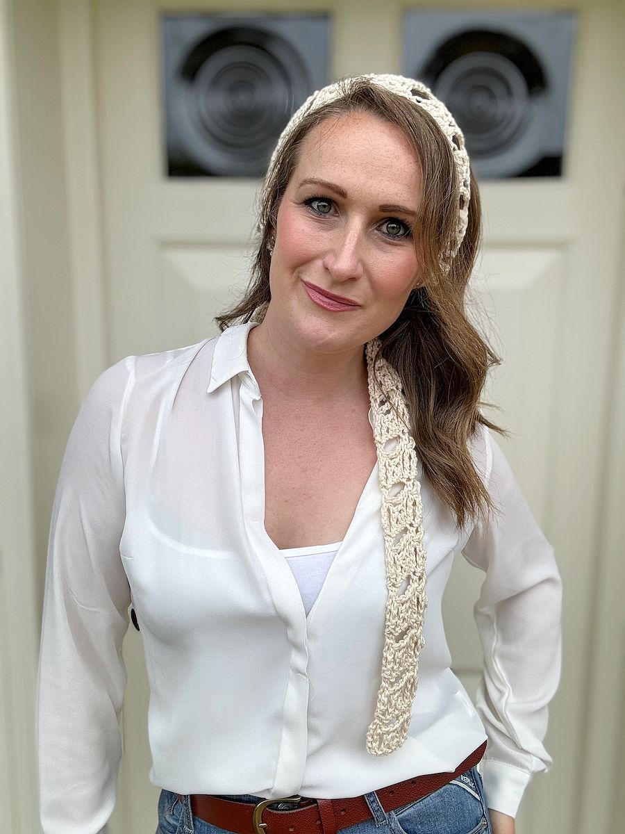 Lace Summer Crochet Headband Pattern - Versatile Hat Band, Neck Tie, Belt, Instant Download Pdf product image (8)