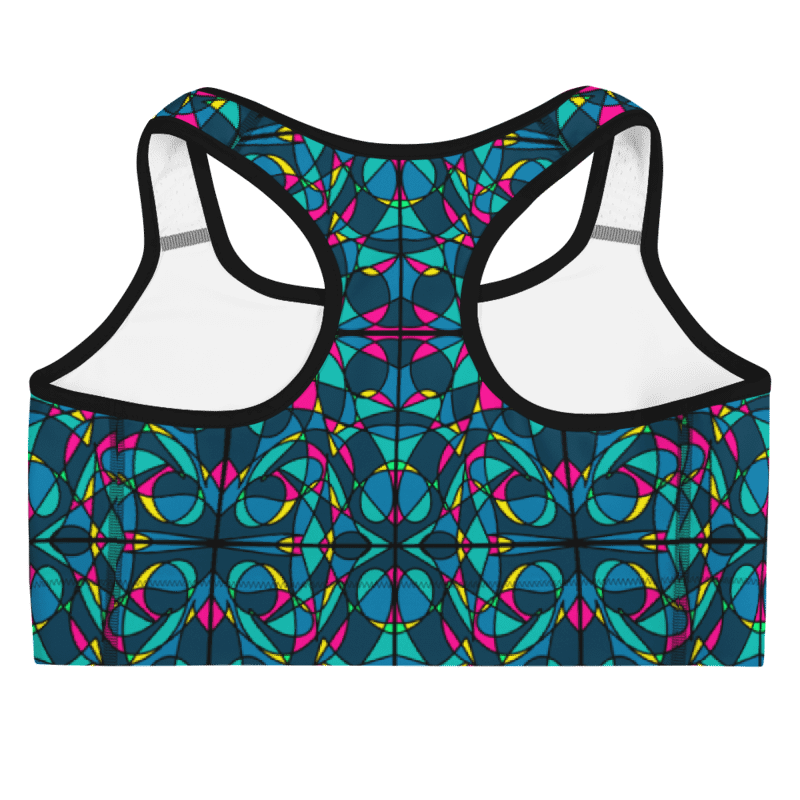 Blue Stained Glass – Vibrant Pattern Basic Sports Bra product image (3)