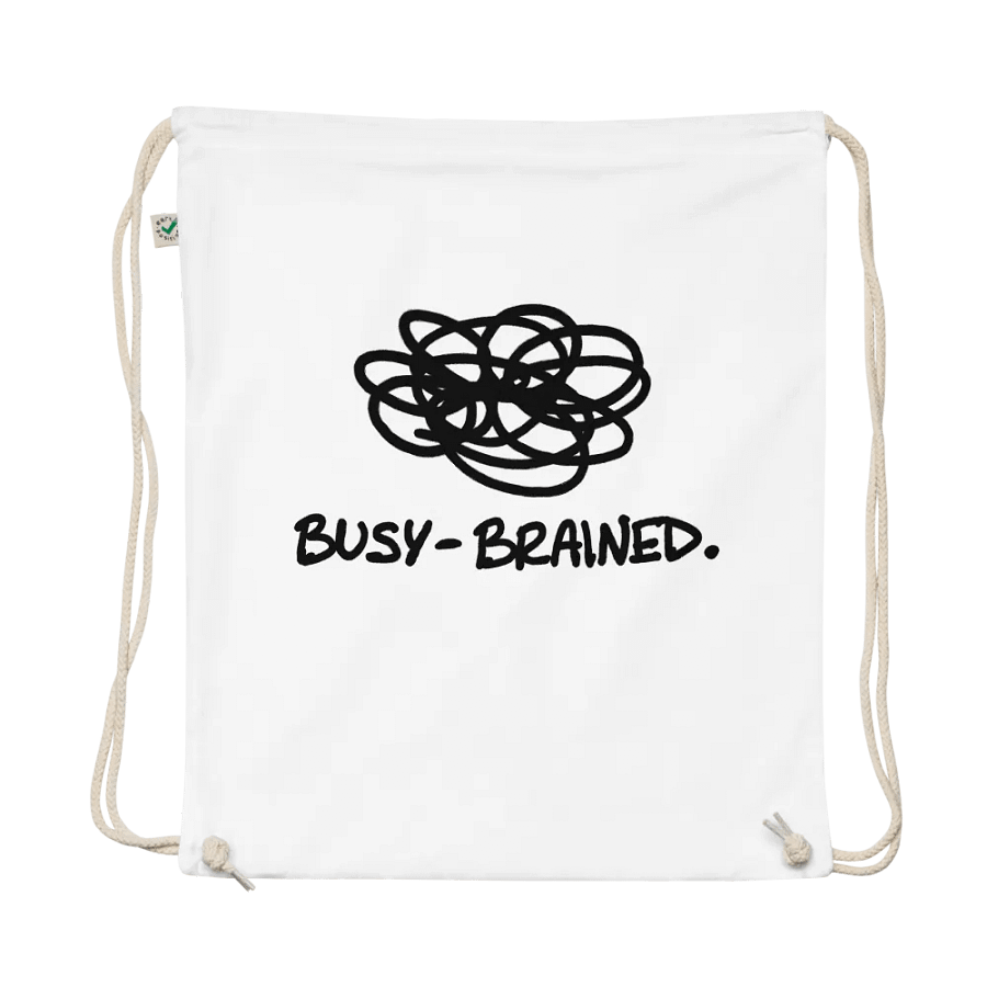 BUSY-BRAINED cotton drawstring bag product image (1)