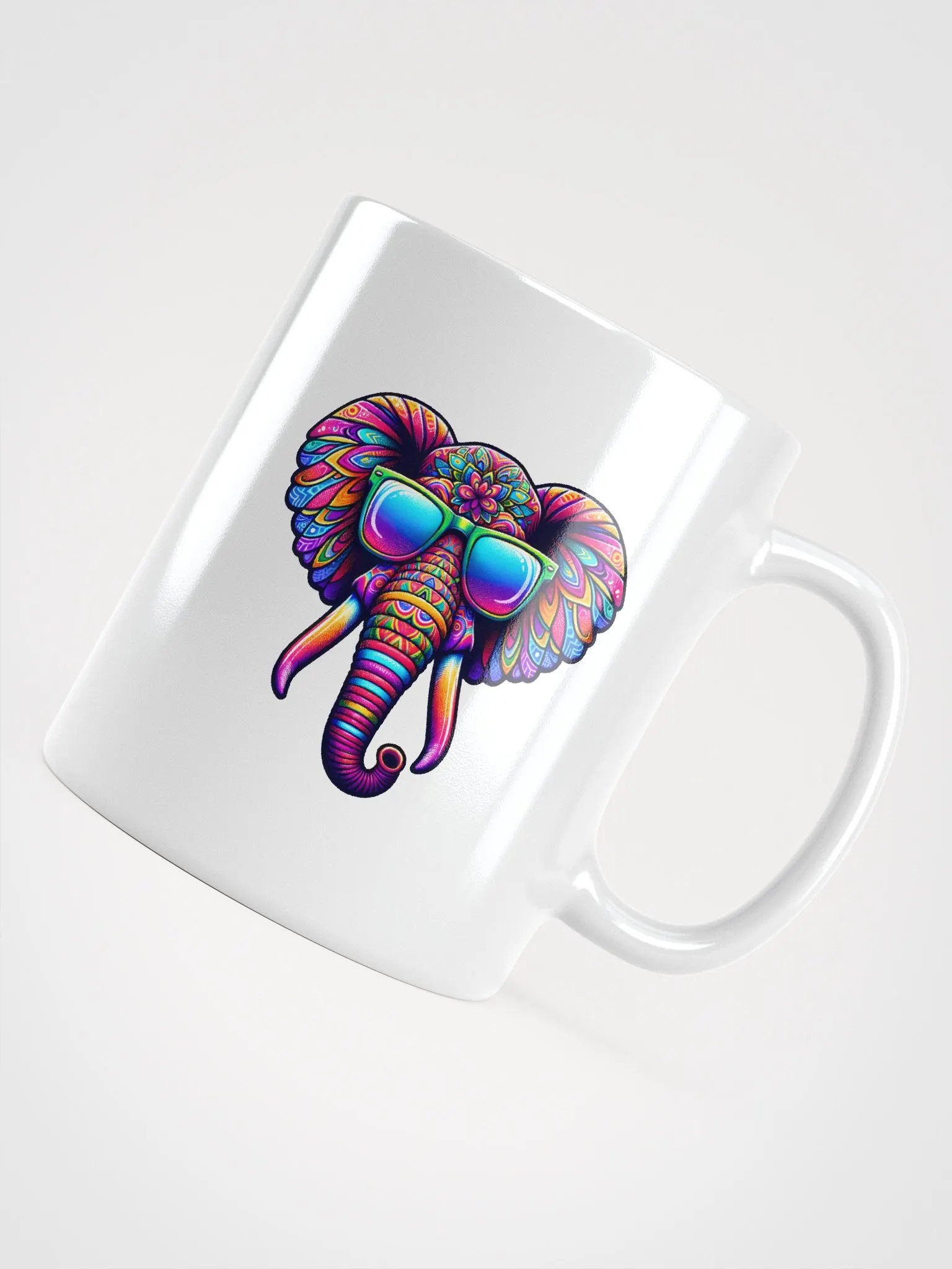 Psychedelic Elephant with Sunglasses Mug product image (4)