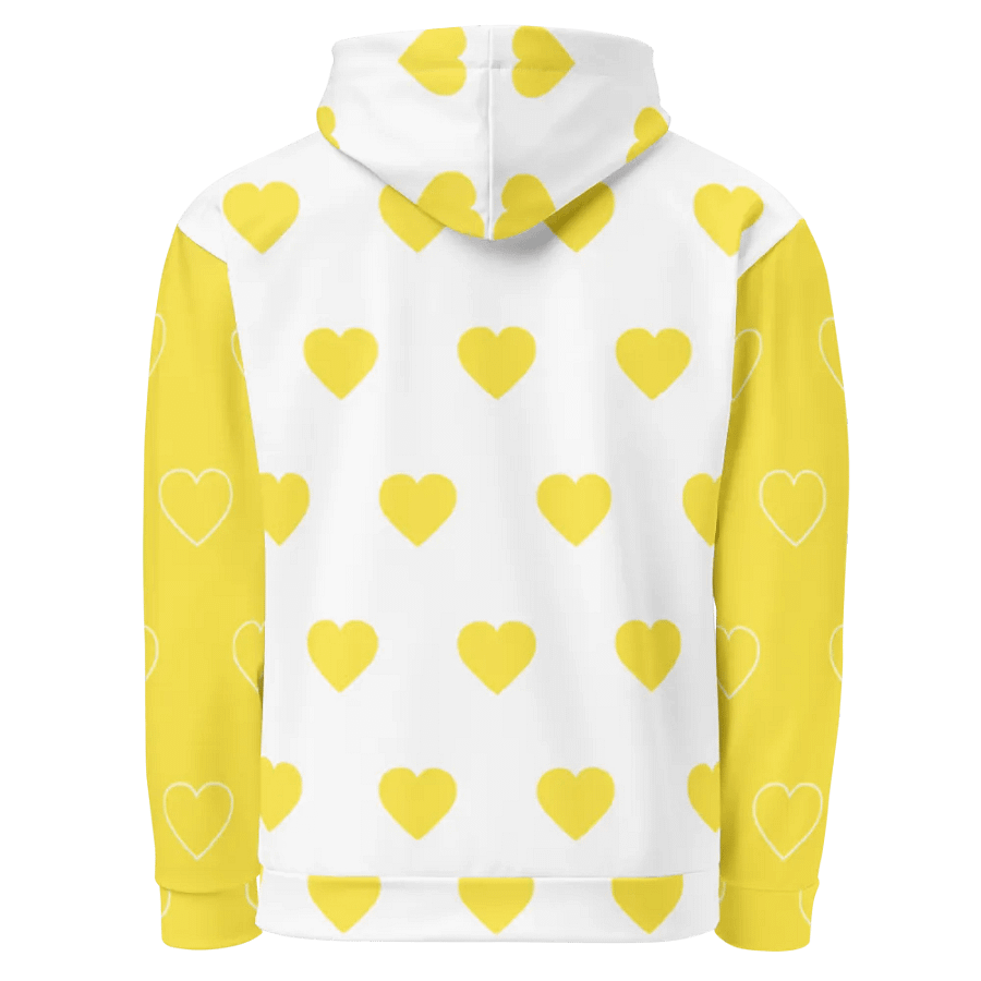Orm Kornnaphat Heart Design Unisex Hoodie (White & Yellow) product image (3)