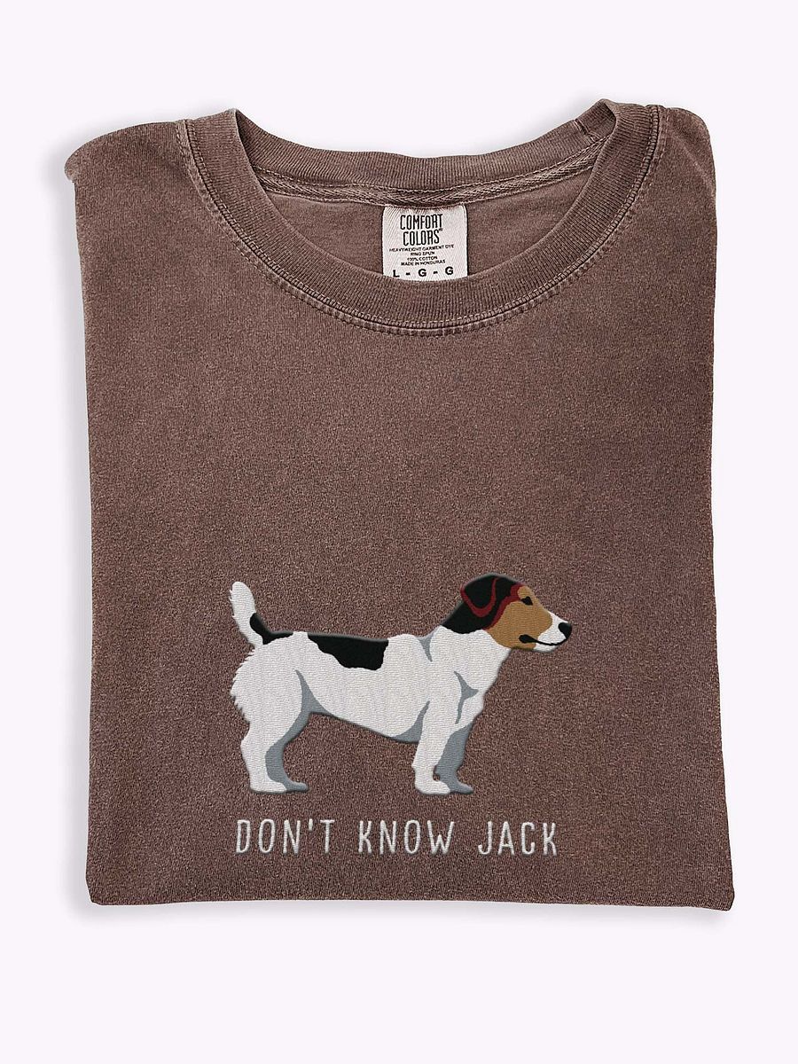 Don't Know Jack T-Shirt(Embroidered) of a Jack Russell Terrier(Tricolor) product image (1)