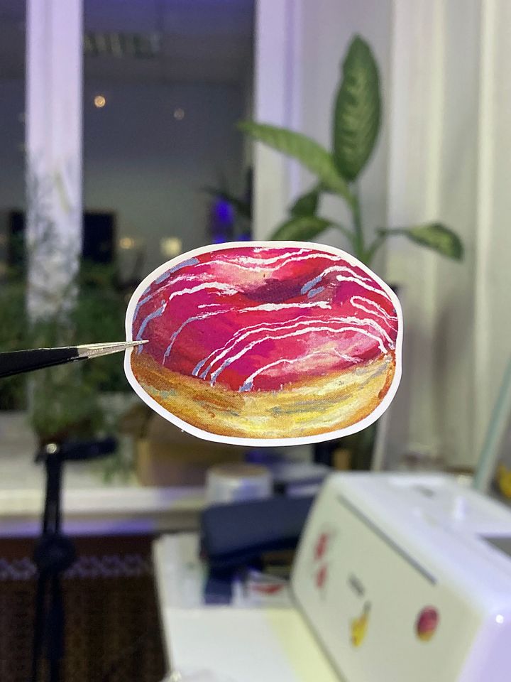 Pink donut sticker product image (1)