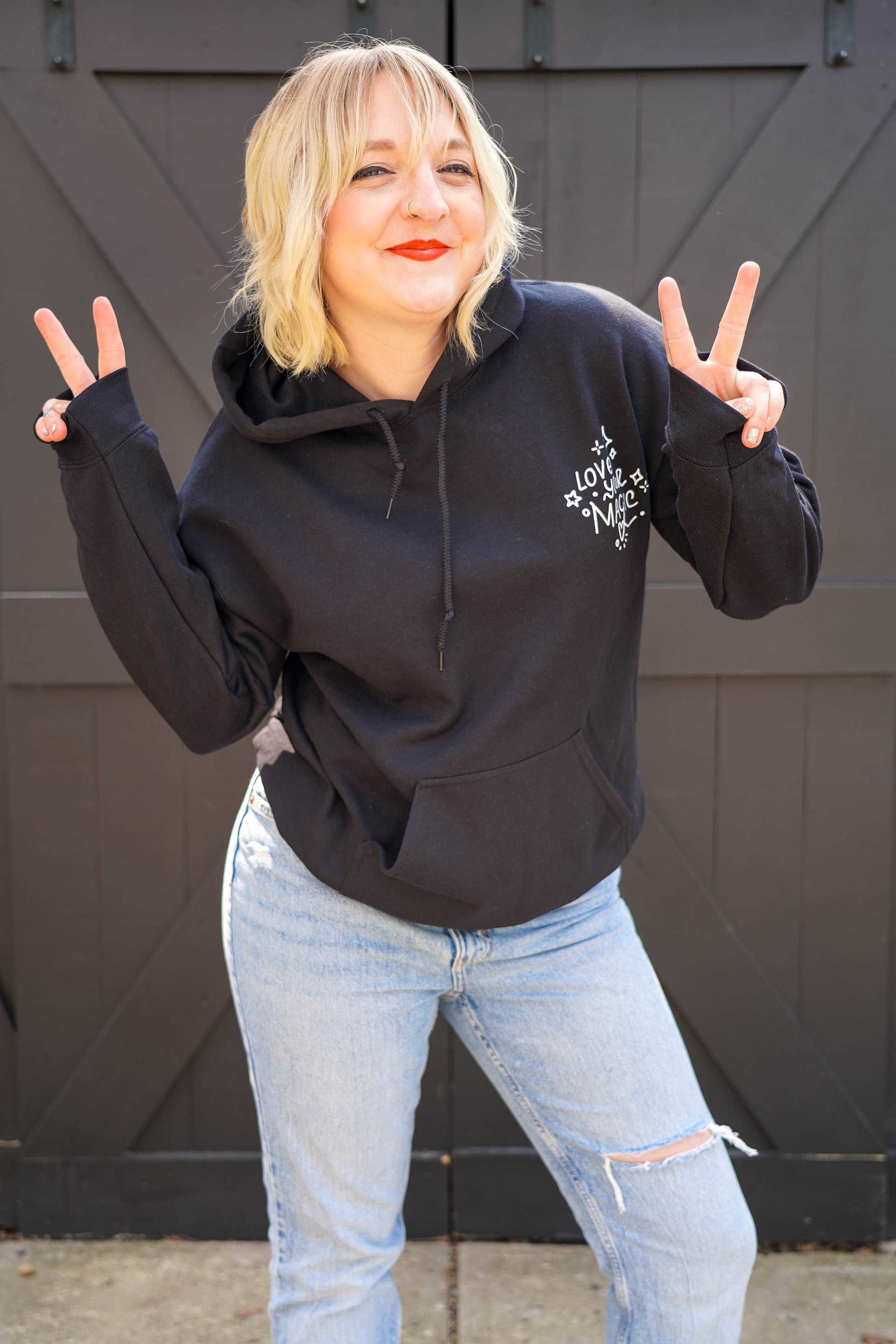 LOVE YOUR MAGIC HOODIE - White txt product image (1)
